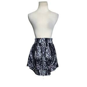 IRO black cream multi print silk layered mini skirt size 34 - US 2